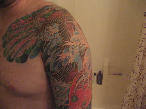 koi in water tattoo