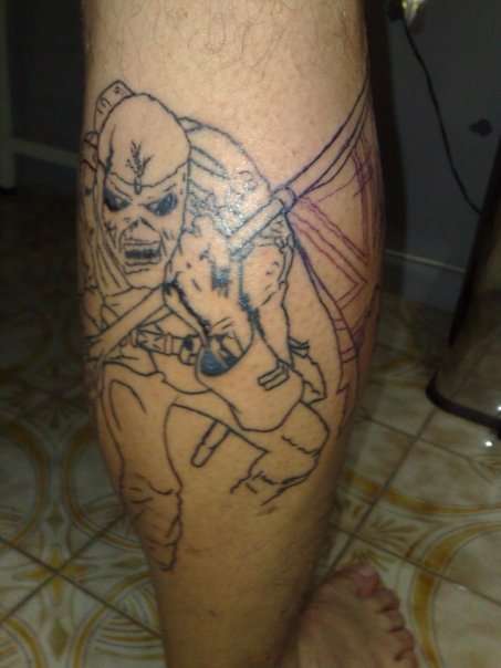 The Trooper outline tattoo