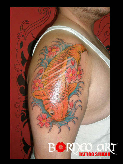 koi tattoo by reynold@borneoarttattoostudio.com tattoo