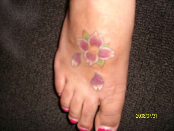 purple flower tattoo