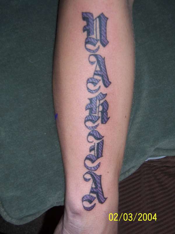 my daughter name NAKIA tattoo