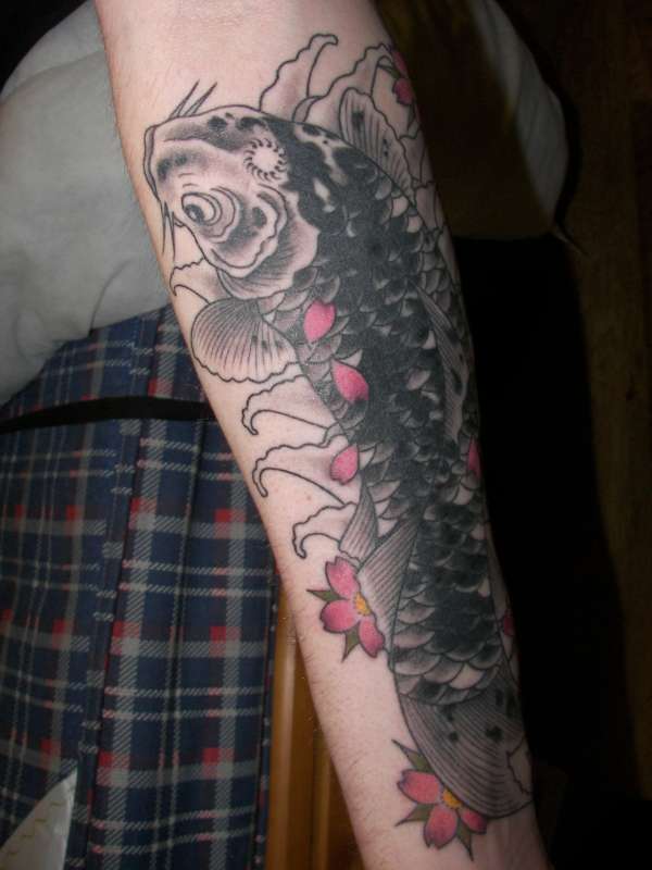 Start of koi sleeve tattoo