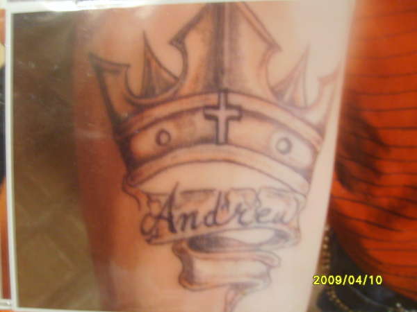 crown with banner tattoo