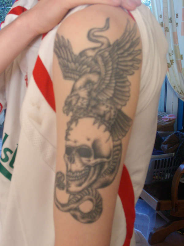 eagal skull and snake tattoo