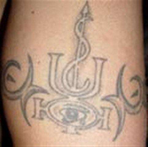 upper arm, Krypta Symbol tattoo