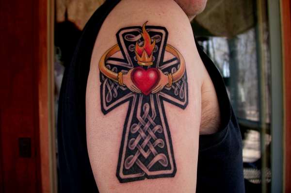 Celtic Claddagh Ring Cross tattoo