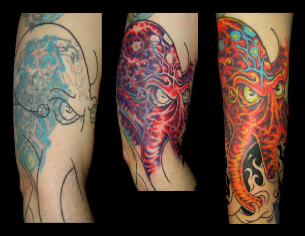 Octopus cover-up by Chris 51 tattoo