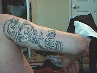 Texas with design tattoo