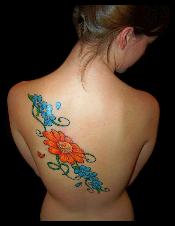 Orignal Flower back by Chris 51 tattoo