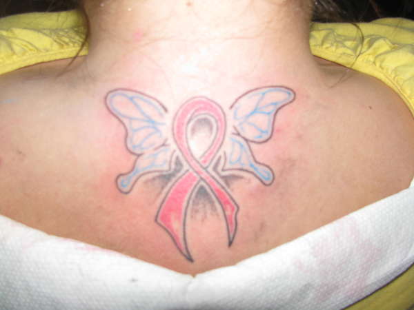 Breast Cancer w/ wings tattoo