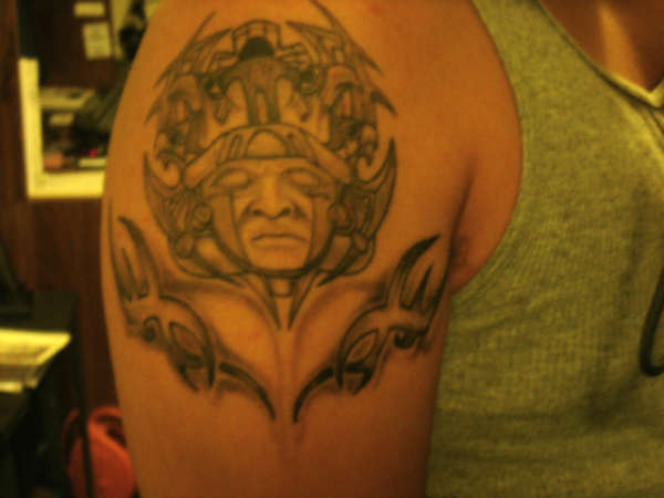 Warrior Head and Tribal tattoo