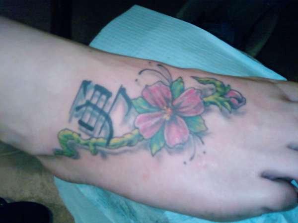 freehand cherry blossums tattoo