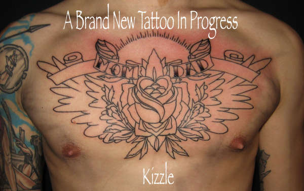 Chestpieceinprogress tattoo