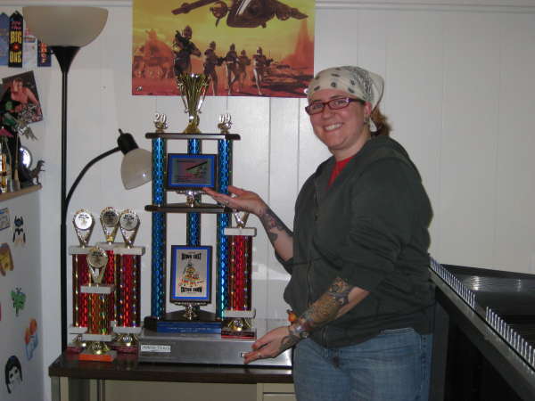 MY ARTIST   ABBY PERRY and trophys we won her in one night tattoo