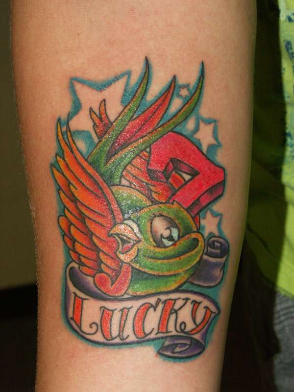 lucky bird tattoo