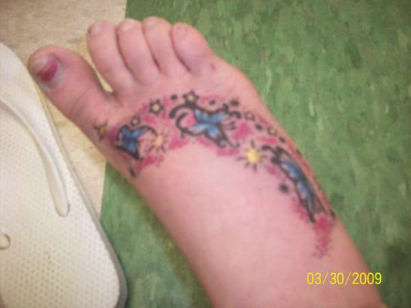 Foot Butterflies tattoo