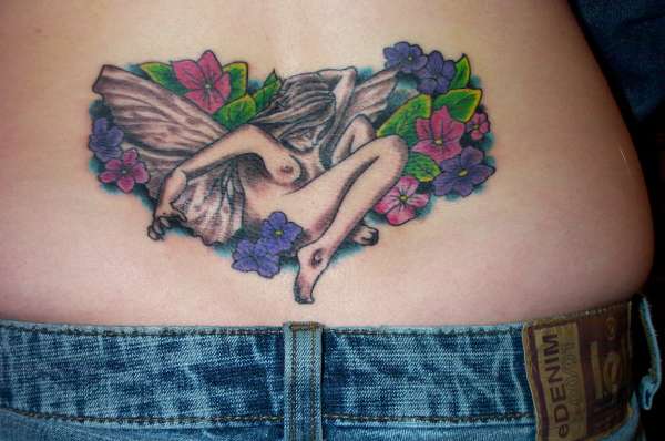 Fairy and Flowers tattoo