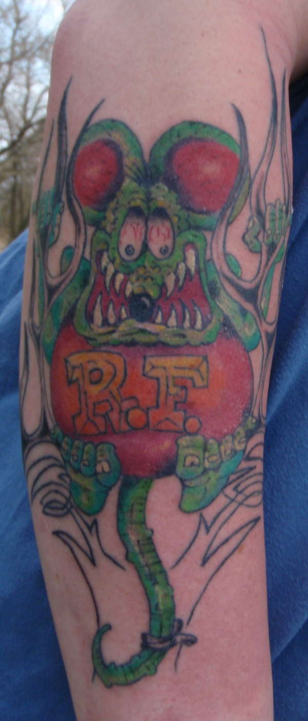 rat fink tattoo cooped by punks
