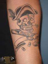 Skeleton pirate tattoo