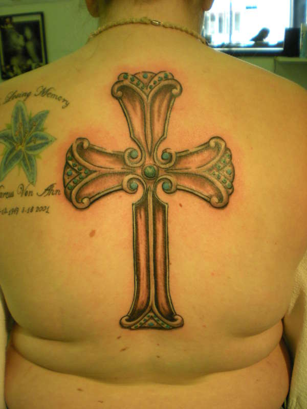pewter cross tattoo