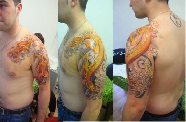 Japanese fire dragon tattoo