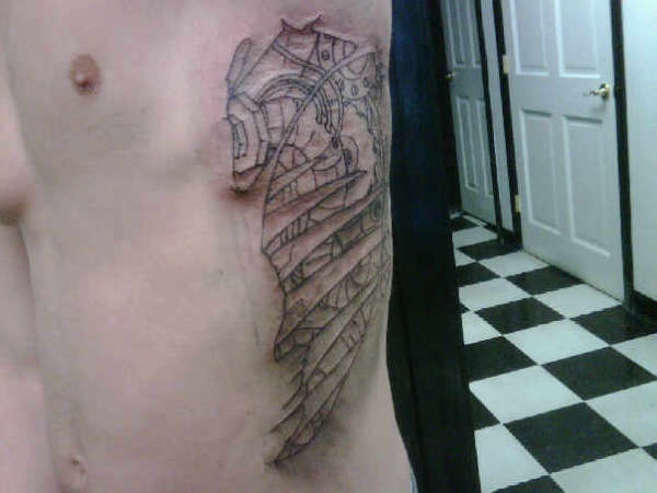 biomechanical ribcage 2 tattoo