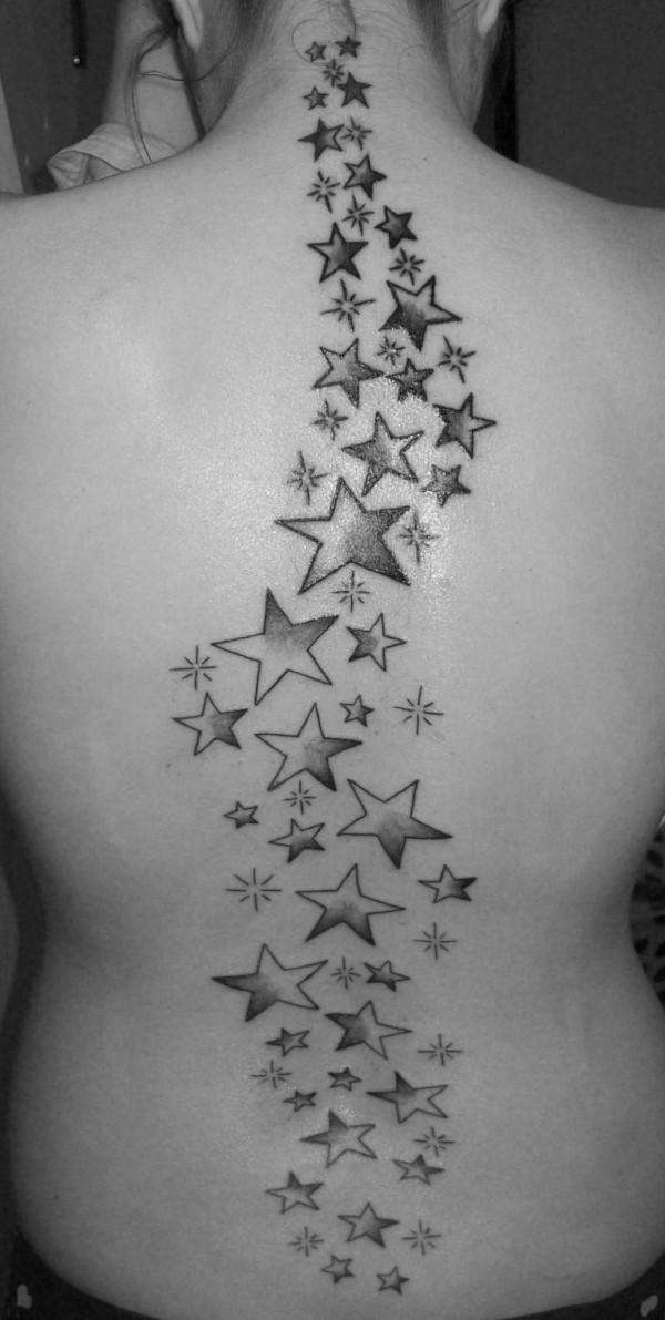 Stars down my back tattoo