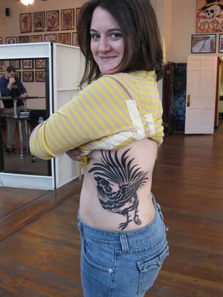 Ribcage Rooster tattoo