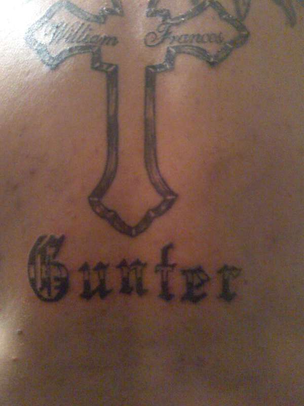 Cross And Name tattoo
