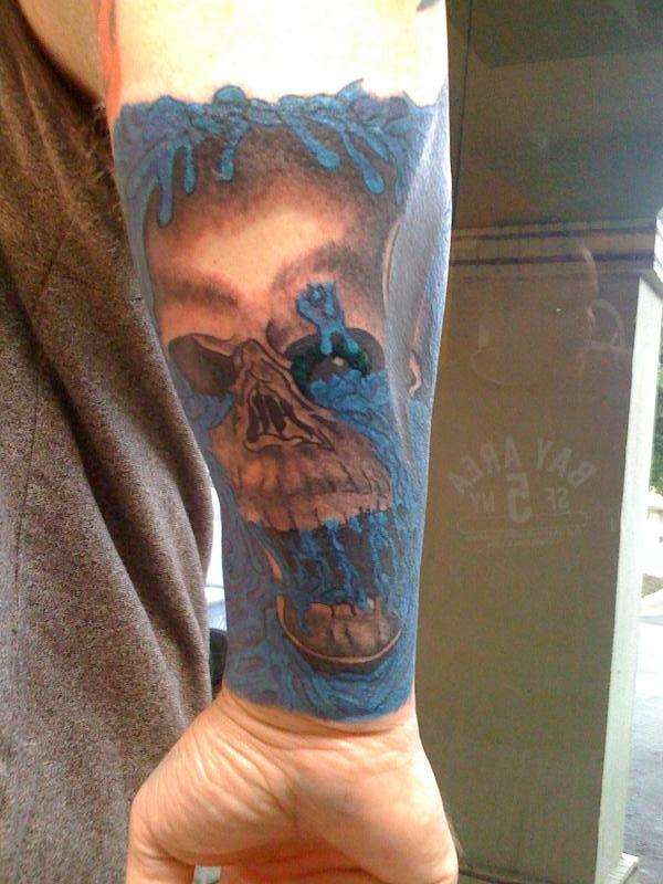 skull with water tattoo