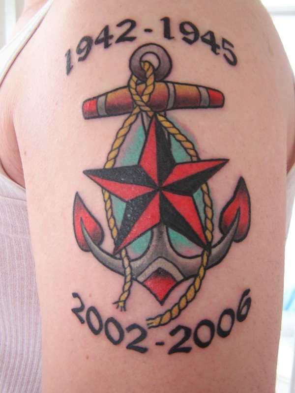 Anchor/Star Navy Tribute tattoo
