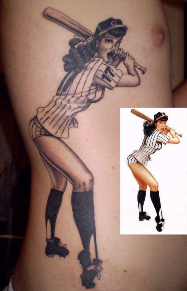Baseball Pinup tattoo