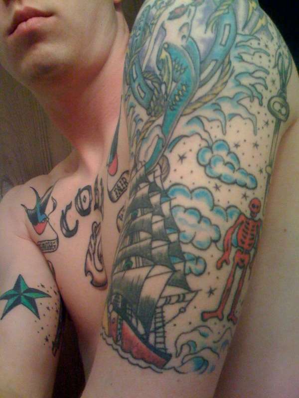 nautical half sleeve tattoo