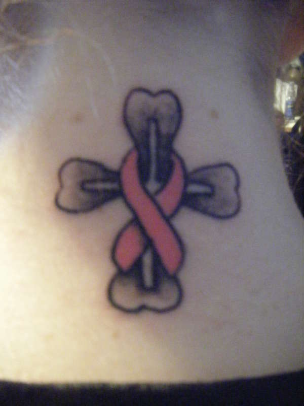 Pink Ribbon Cross tattoo