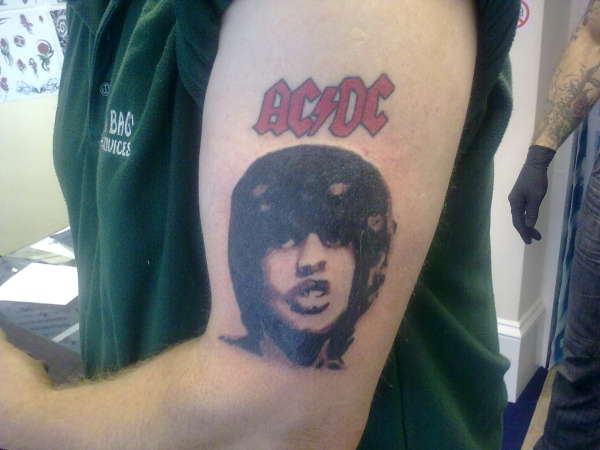Angus Young from ACDC tattoo