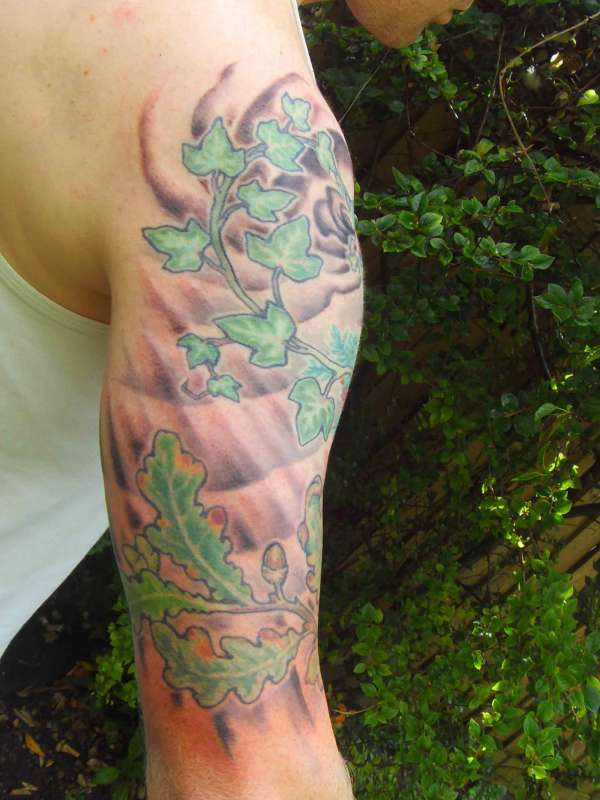 Bruces oak/ivy 1/2 sleeve tattoo