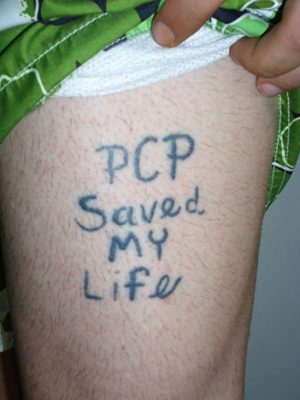 "pcp saved my life" tattoo