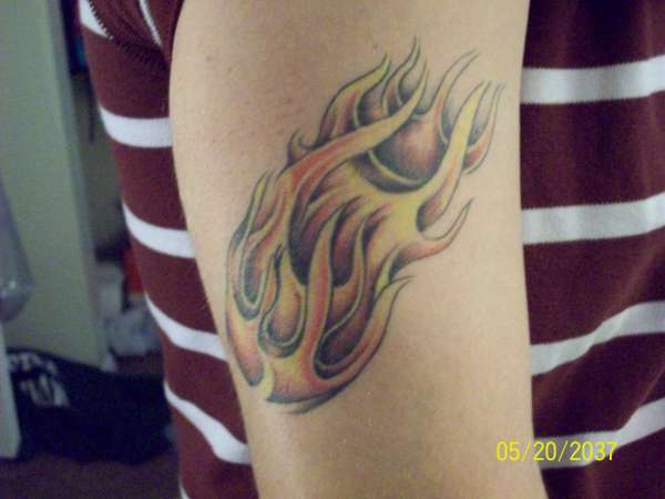 Fire ball tattoo