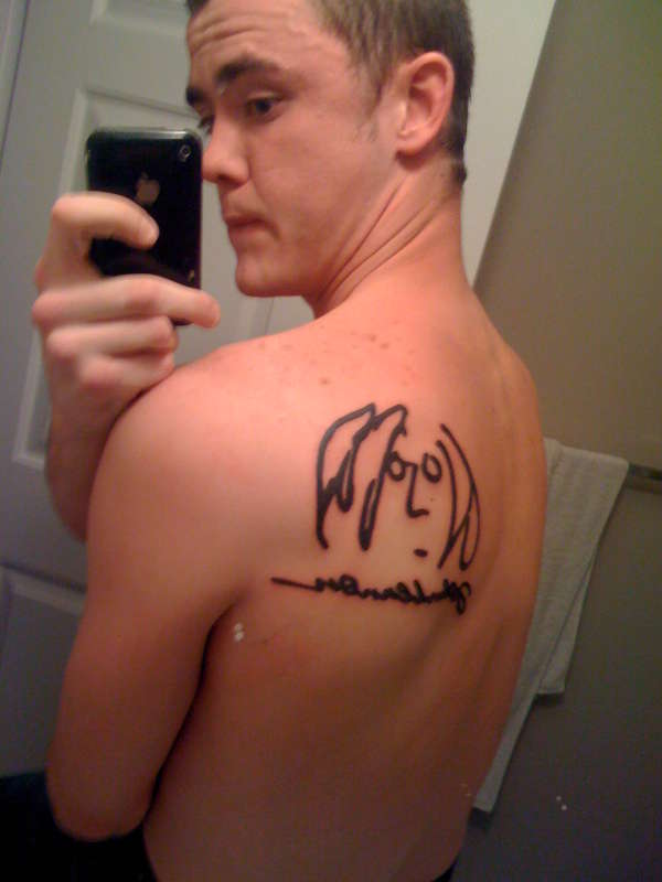 John Lennon Self-Portrait tattoo