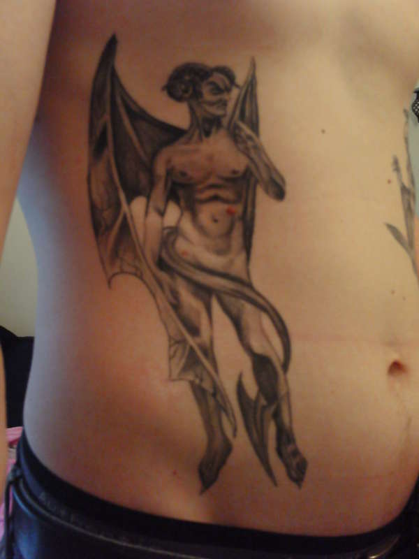 Devil, right stomach tattoo
