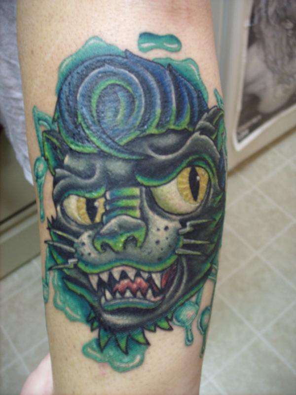 rock-a-billy cat tattoo