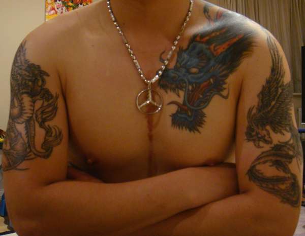 Chinese Dragon and Phoenix tattoo
