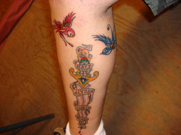 Kids Names and cool birds tattoo