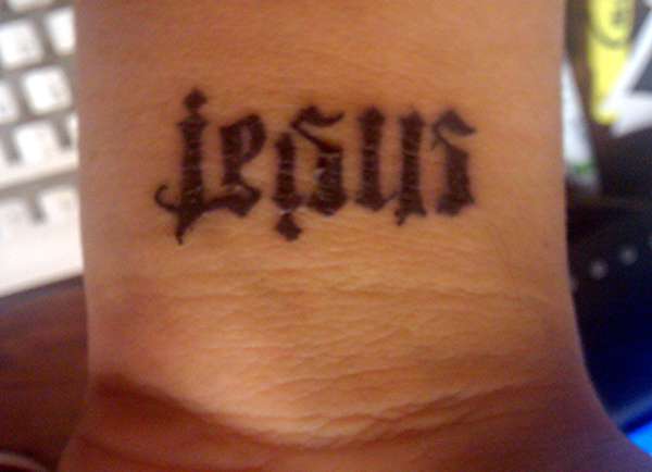 Jesus / Christ Ambigram tattoo
