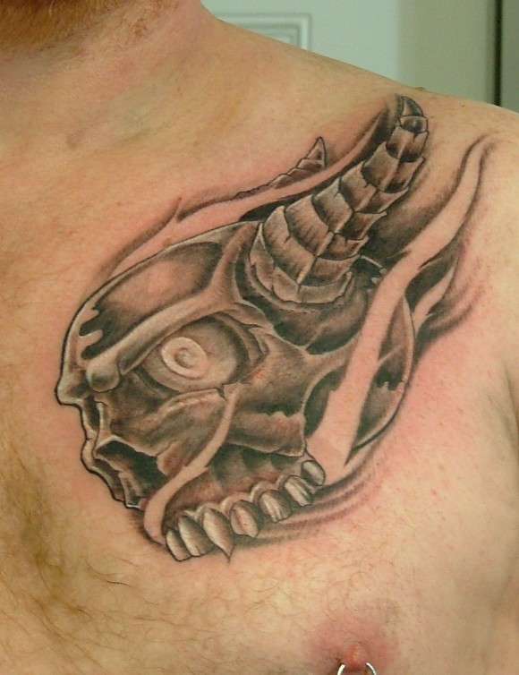 demon skull tattoo
