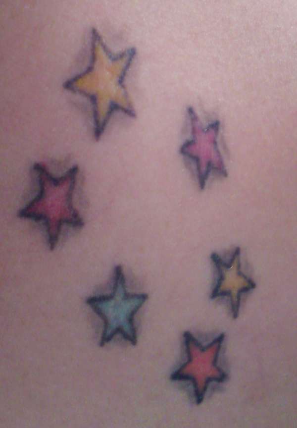 Coloured Stars tattoo