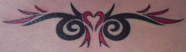 Lower Back Heart Tribal tattoo