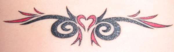 Lower Back Heart Tribal tattoo