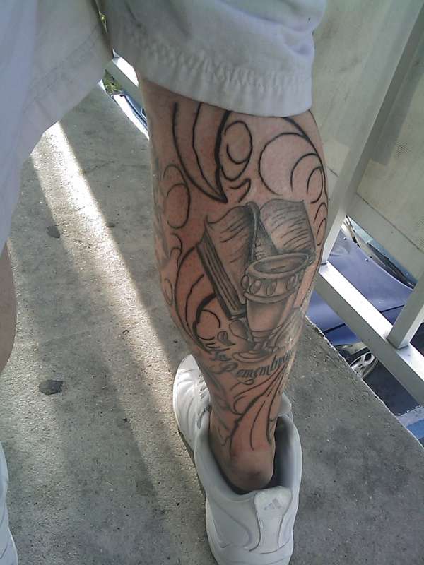 back of sock tattoo