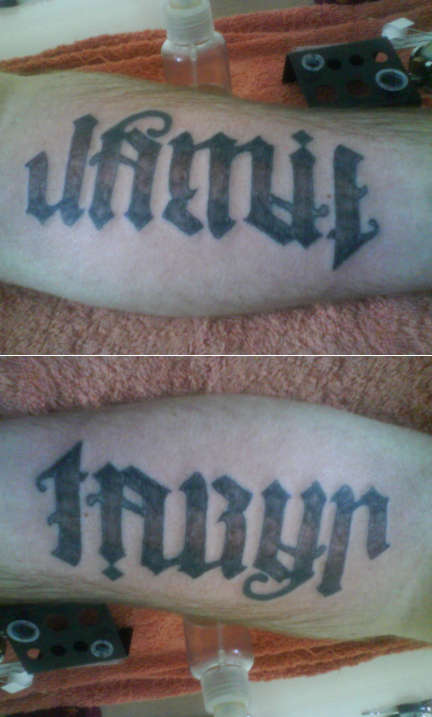 ambigram tattoo